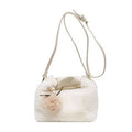 (4417) Personality Single Shoulder Crossbody Bag Corduroy Color Contrast Popular Small Square Bag Woman
