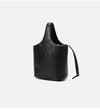New Niche Vintage Flower Basket Bag Leather Basket Handbag Women's Single Shoulder Crossbody Bag Cowhide Bucket Bag