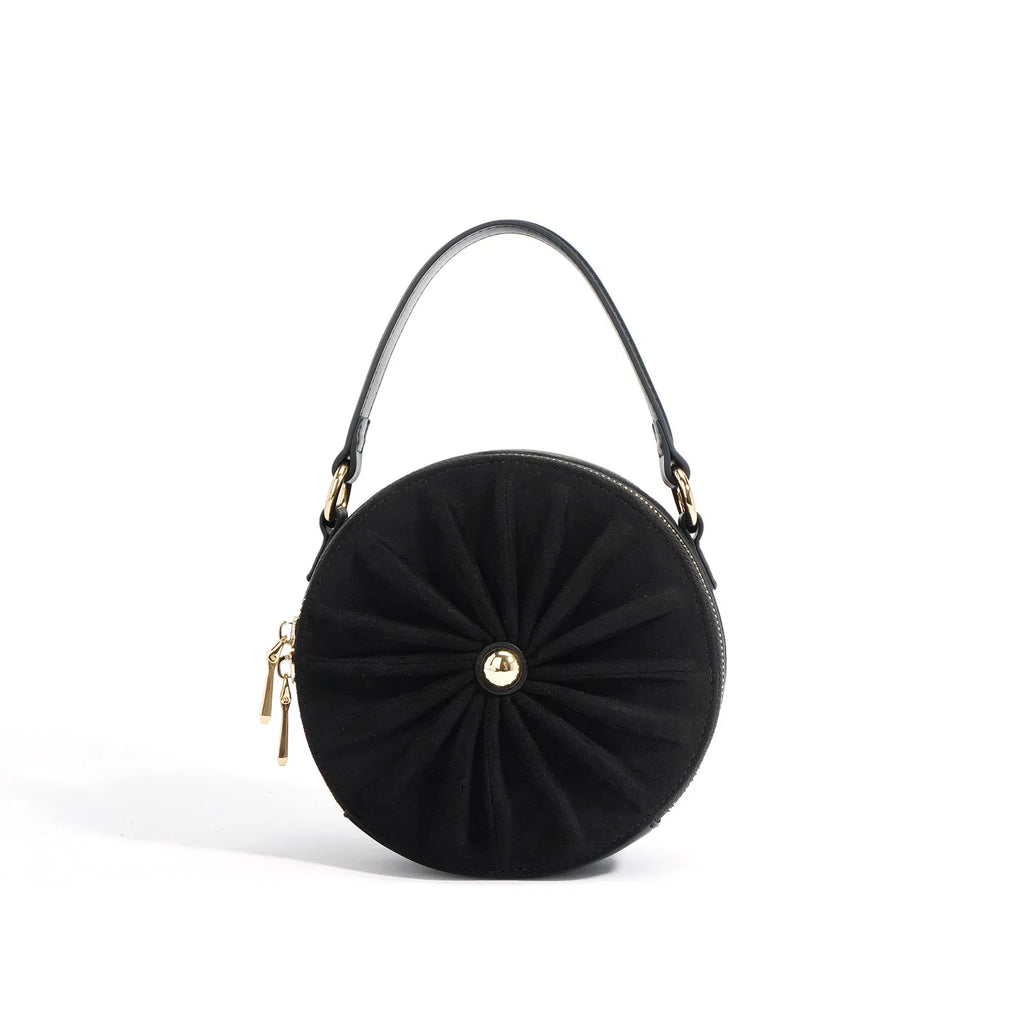 Trendy Small Round Pleated Chain Crossbody Bag for Fashion Lovers