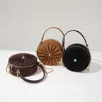 Trendy Small Round Pleated Chain Crossbody Bag for Fashion Lovers