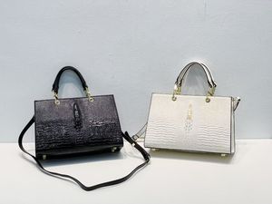 (V083) New Women Is Bag Solid Color Patent Leather Bright Alligator Print Handbag One-Shoulder Cross-Body Bag
