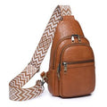 (V1016) Genuine Leather Waist Bag with Multiple Compartments