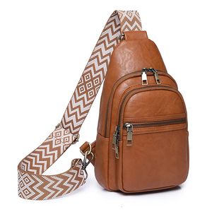 (V1016) Genuine Leather Waist Bag with Multiple Compartments