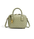 (V1043) Handmade Woven Pillow Bag, Horizontal Square Shoulder Crossbody Handbag, Fashion Comm
