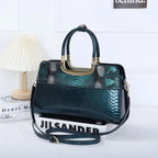 (V143) 2023 Autumn and Winter New Stone Pattern Patent Leather Handbag Single Shoulder Crossbody Bag Elegant Stone Pattern Patent Leather Handbag for Stylish