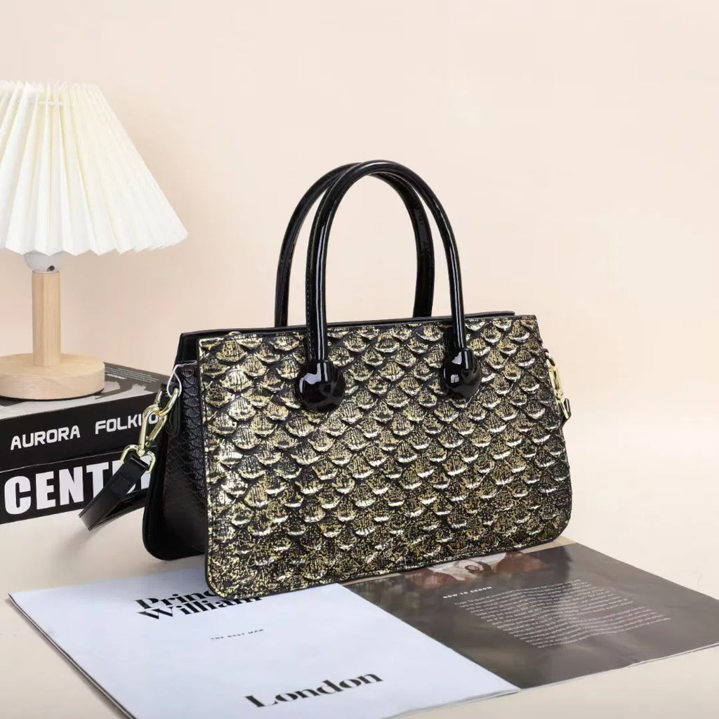 (V155) 2023 Crocodile Pattern Women's Bag Cross-Border Trend One-Shoulder Handbag Multi-Layer Stereotyped Bag Color Bump Export Package