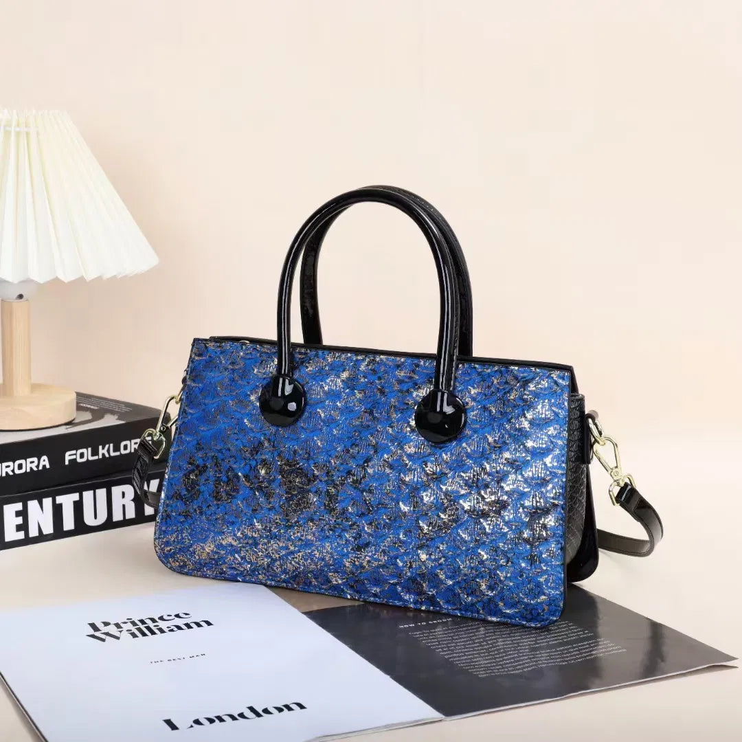 (V155) 2023 Crocodile Pattern Women's Bag Cross-Border Trend One-Shoulder Handbag Multi-Layer Stereotyped Bag Color Bump Export Package
