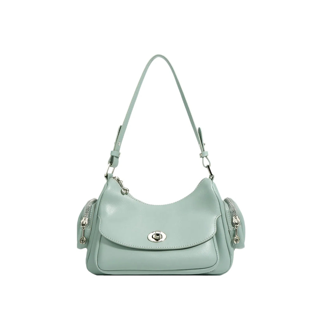 (V2703) Quality Cowhide Bag Shoulder Bag Fashion Everything Urban Simple Hand