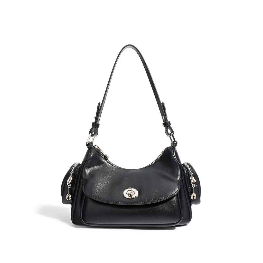 (V2703) Quality Cowhide Bag Shoulder Bag Fashion Everything Urban Simple Hand