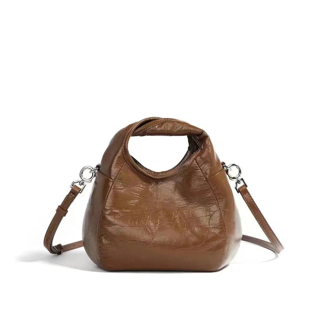 (V2708) Niche Head Layer Cowhide Light One-Shoulder Crossbody Bag