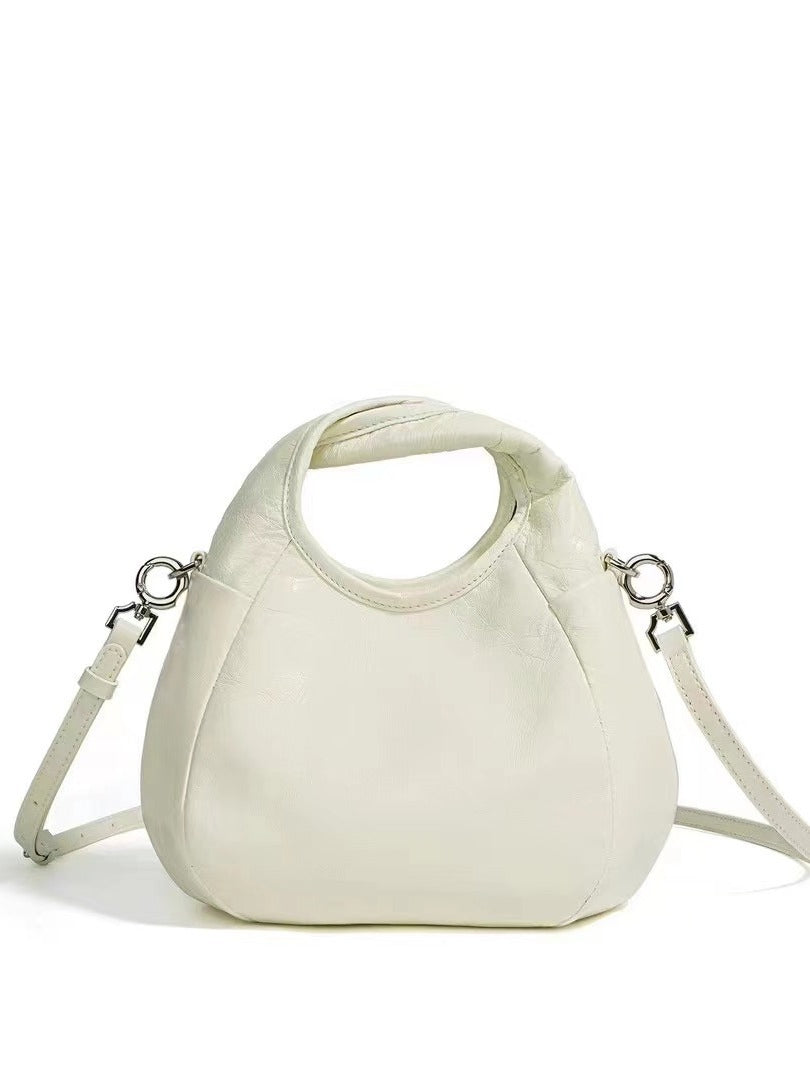 (V2708) Niche Head Layer Cowhide Light One-Shoulder Crossbody Bag