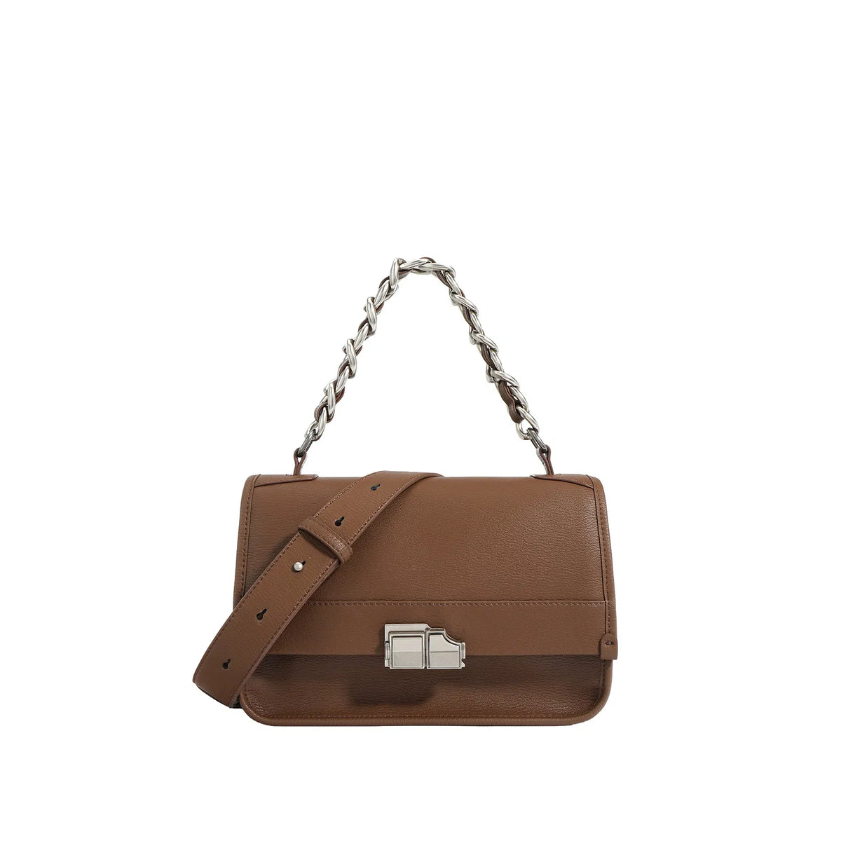 (V2713) Leather Single Shoulder Crossbody Bag Early Spring Commute Everything Niche Design Fashion Chain Bag