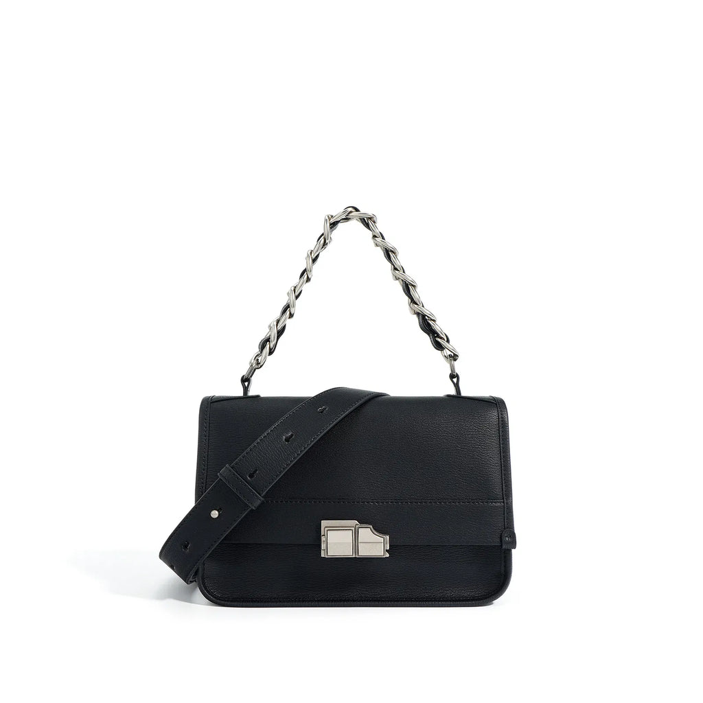 (V2713) Leather Single Shoulder Crossbody Bag Early Spring Commute Everything Niche Design Fashion Chain Bag