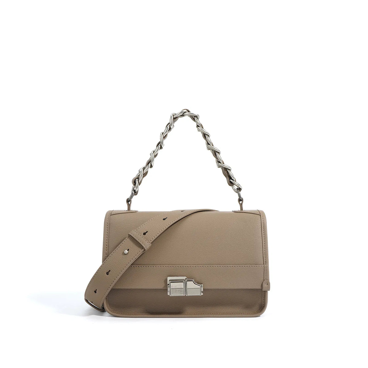 (V2713) Leather Single Shoulder Crossbody Bag Early Spring Commute Everything Niche Design Fashion Chain Bag