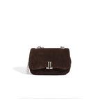 (V2716) Suede Skew Commuter Shoulder Bag with a Niche Design Sense Carrying Dinner Bag