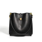(V2724) Leather Bucket Bag Fashion Commuter Bag Niche Single Shoulder Crossbody Tote Bag
