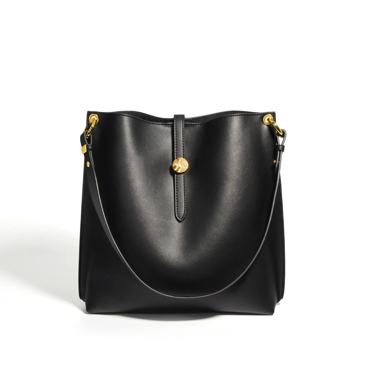 (V2724) Leather Bucket Bag Fashion Commuter Bag Niche Single Shoulder Crossbody Tote Bag
