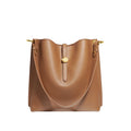 (V2724) Leather Bucket Bag Fashion Commuter Bag Niche Single Shoulder Crossbody Tote Bag