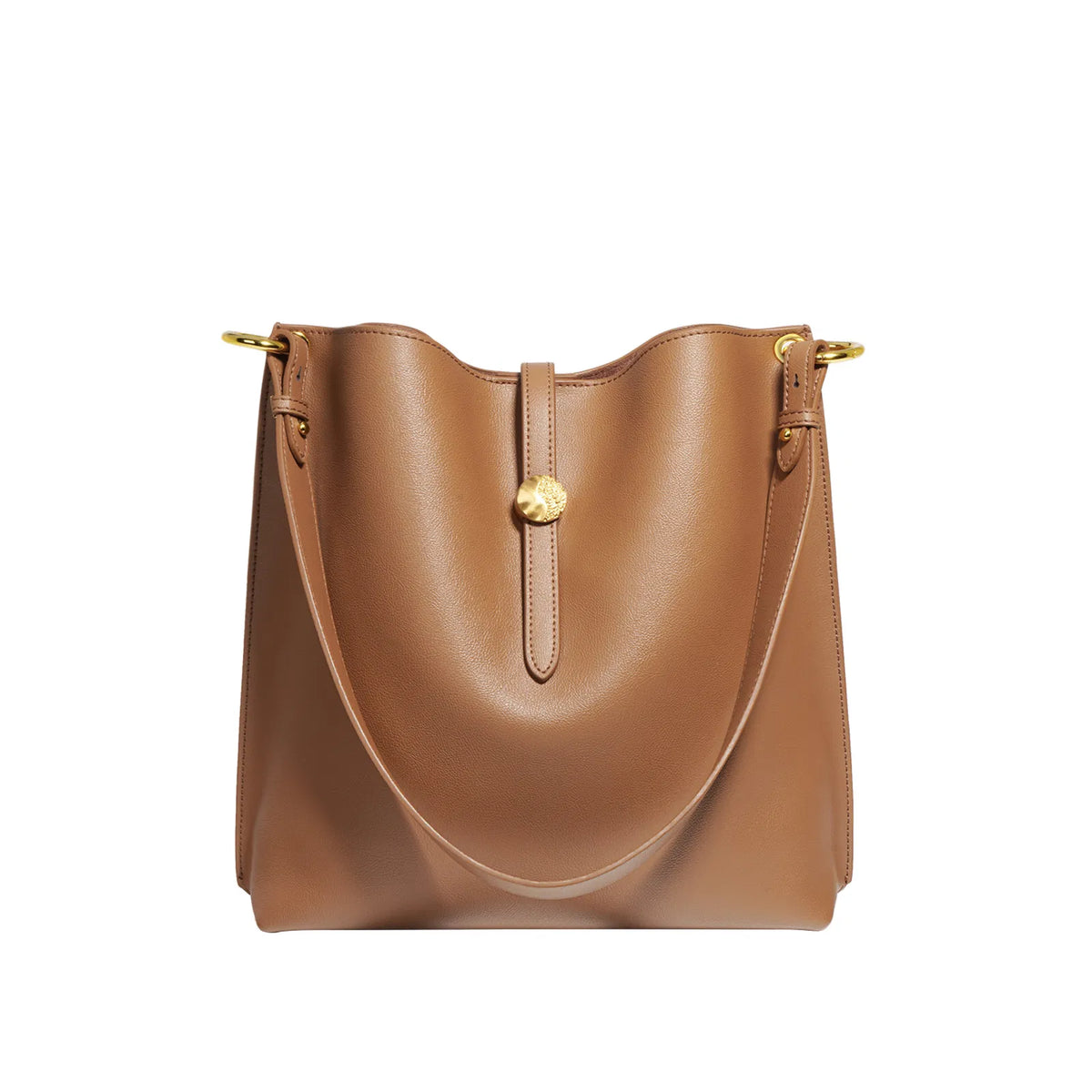 (V2724) Leather Bucket Bag Fashion Commuter Bag Niche Single Shoulder Crossbody Tote Bag