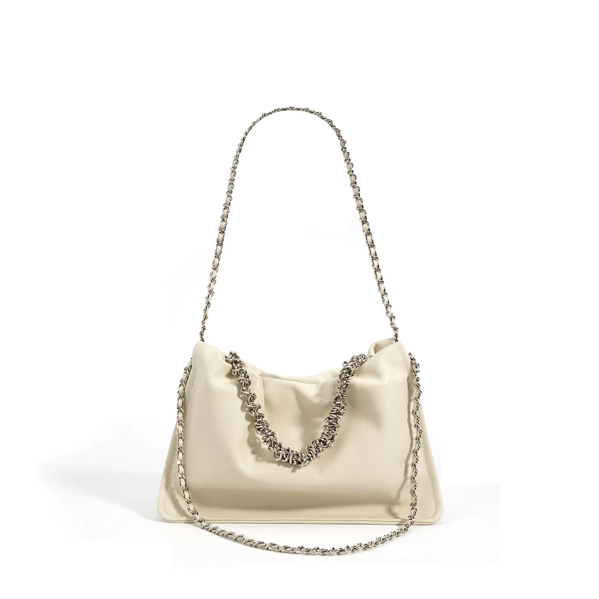 (V2734) Original Cowhide Cloud Bag Leather Pleated Bag Crossbody Bag Woman