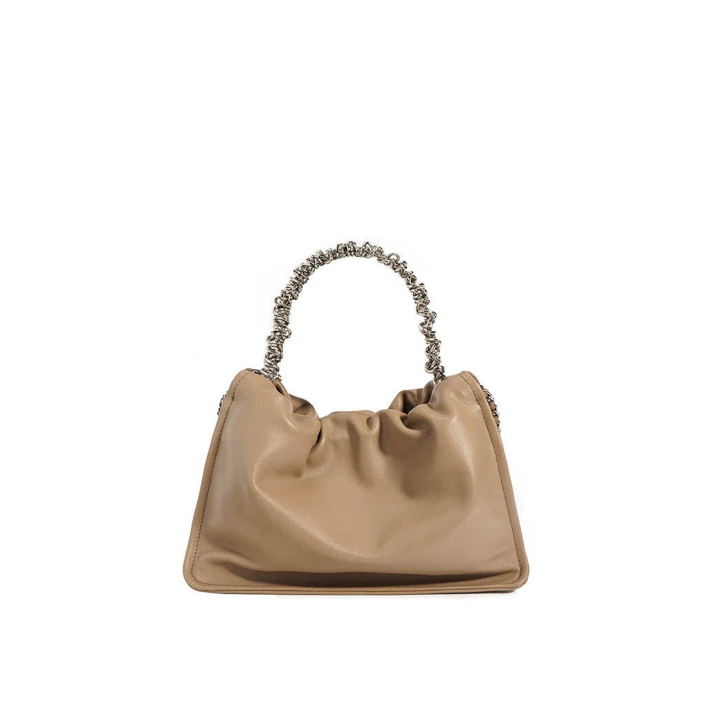 (V2734) Original Cowhide Cloud Bag Leather Pleated Bag Crossbody Bag Woman