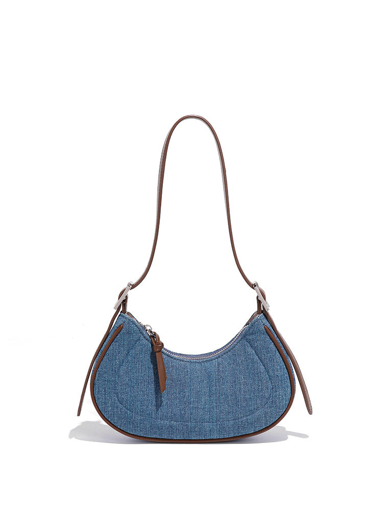 (V2769) Retro Crescent Handbag All Fashion Comfortable One-Shoulder Oblique Straddle Bag Woman