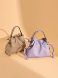 (V2855) New Drawstring Bucket Bag Light Luxury One Shoulder Bag Hand Carrying Cloud Dumpling Bag Light Luxury One Shoulder Cloud Dumpling Bag for Women