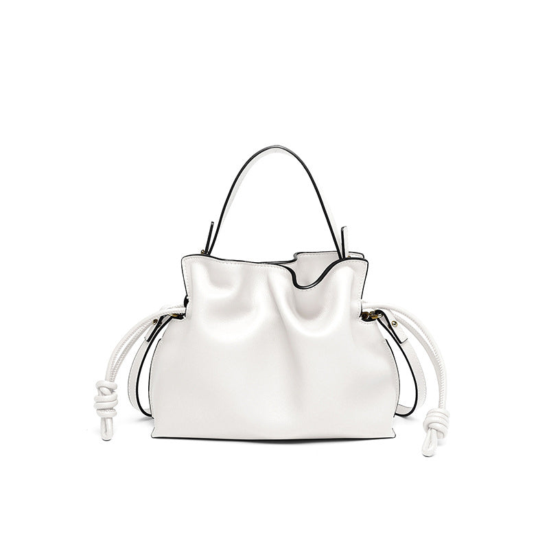 (V2855) New Drawstring Bucket Bag Light Luxury One Shoulder Bag Hand Carrying Cloud Dumpling Bag Light Luxury One Shoulder Cloud Dumpling Bag for Women