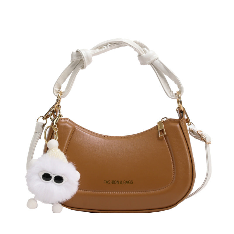 (V2958) New Personality Trend Solid Color Simple Hand Bill Shoulder Armpit Obliquesatchel