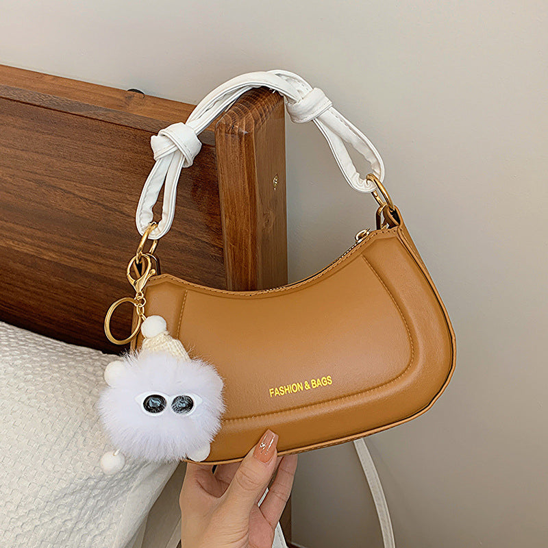 (V2958) New Personality Trend Solid Color Simple Hand Bill Shoulder Armpit Obliquesatchel