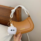(V2958) New Personality Trend Solid Color Simple Hand Bill Shoulder Armpit Obliquesatchel