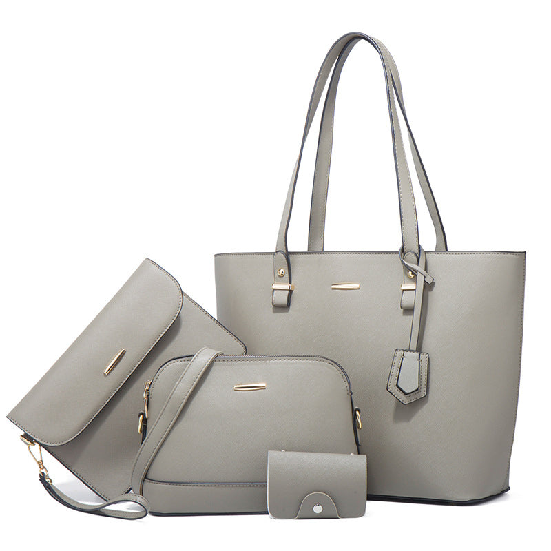 (V3007) Fashion Women's Bag Retro Girl Shoulder Handbag 2024 New Large Capacity Fashion Diagonal Span Four-Piece Set Bag