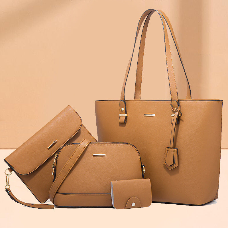 (V3007) Fashion Women's Bag Retro Girl Shoulder Handbag 2024 New Large Capacity Fashion Diagonal Span Four-Piece Set Bag