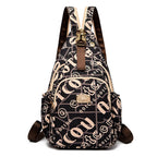 (V4415) Oxford Letter Diagonal Backpack Chest Bag All Casual Multi-Purpose Backpack