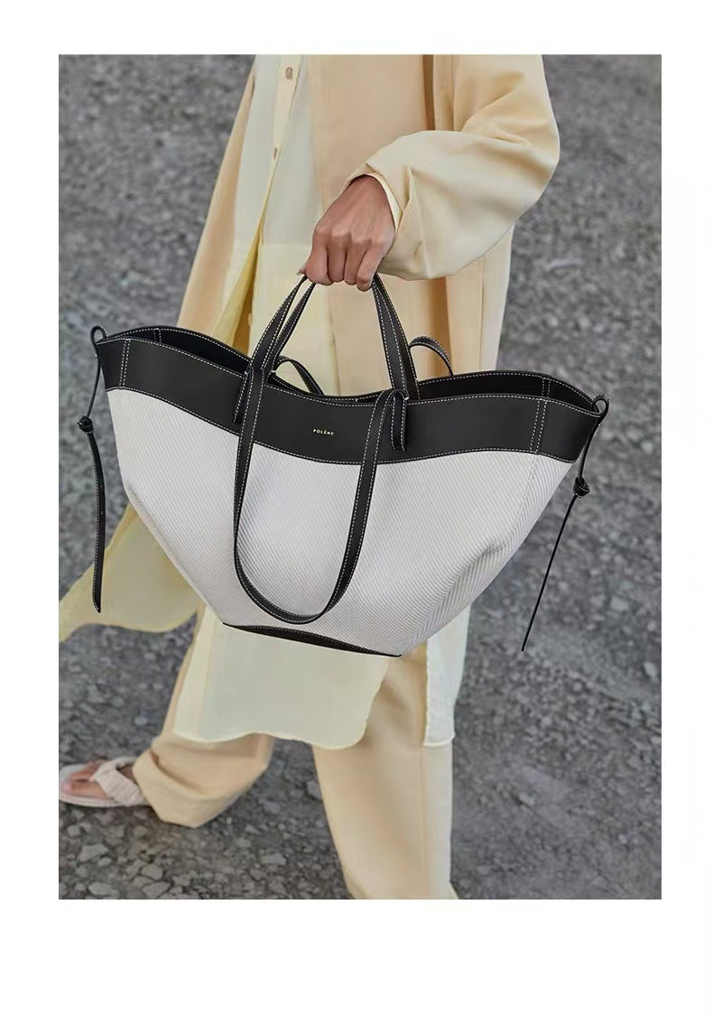 (V4464) Large Capacity Cotton Canvas Tote Shopping Bags with Customized Options