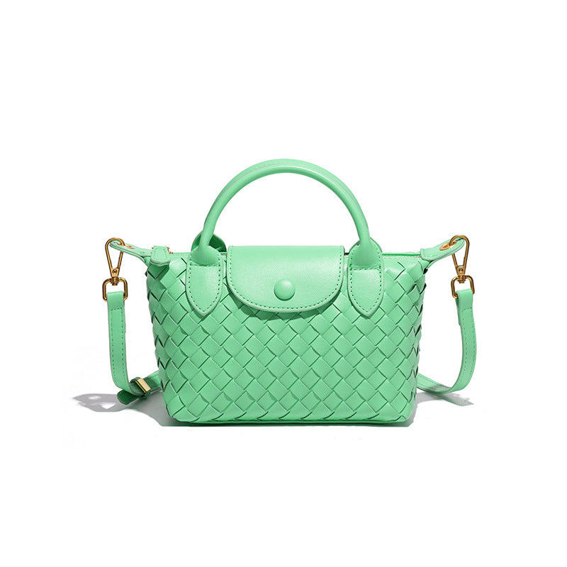 (V4519) Hand-Made One-Shoulder Small Dumpling Bag Fashion Bucket Bag Simple Women's Skew Bag