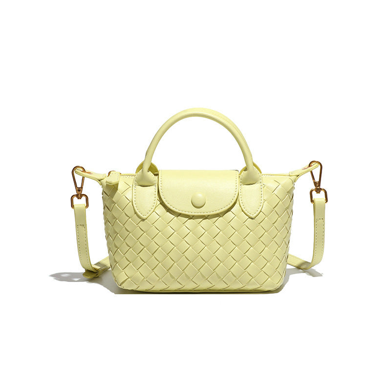 (V4519) Hand-Made One-Shoulder Small Dumpling Bag Fashion Bucket Bag Simple Women's Skew Bag