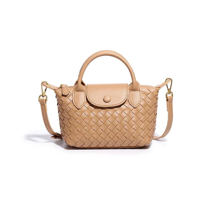 (V4519) Hand-Made One-Shoulder Small Dumpling Bag Fashion Bucket Bag Simple Women's Skew Bag