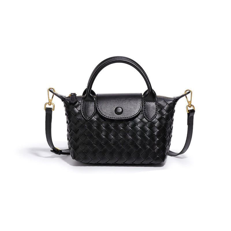 (V4519) Hand-Made One-Shoulder Small Dumpling Bag Fashion Bucket Bag Simple Women's Skew Bag