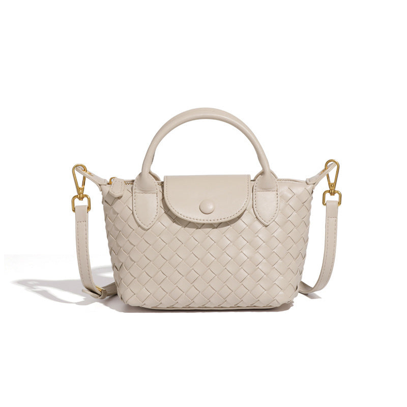 (V4519) Hand-Made One-Shoulder Small Dumpling Bag Fashion Bucket Bag Simple Women's Skew Bag