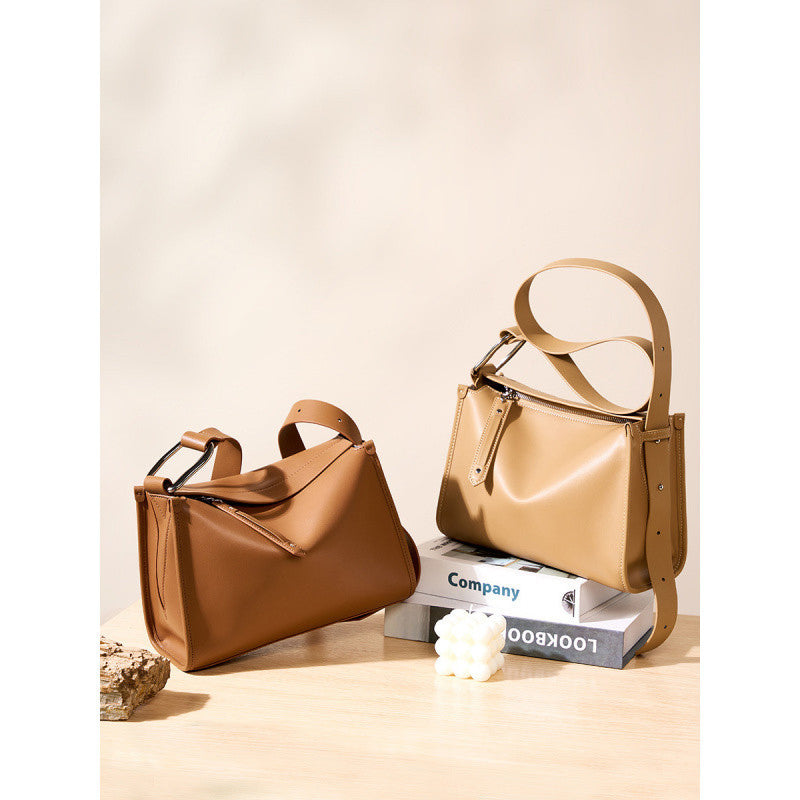 (V5531) Cowhide Bag New Crossbody Bag Women's Bag Leather Niche High-Grade Women's Single Shoulder Pillow Bag