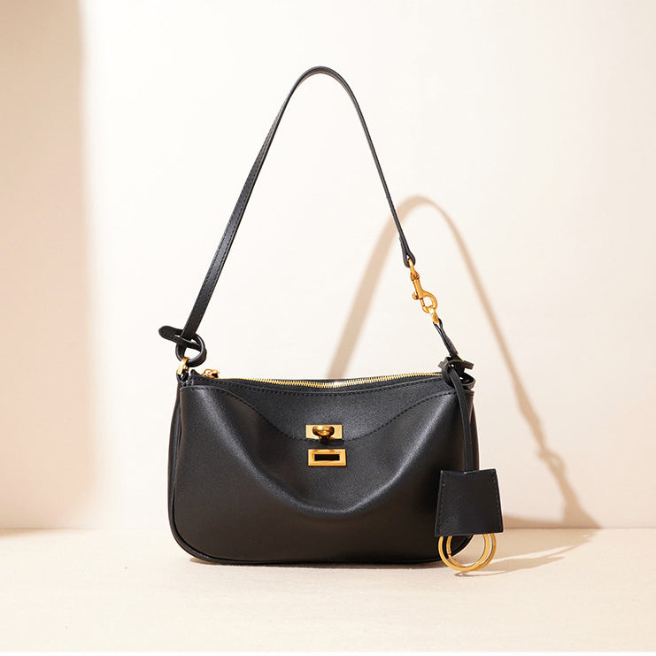 (V5567) Leather Underarm Baotu Layer Cowhide Delicate Small Bag Senior Sense Shoulder Bag Cross-Border Crossbody Bag