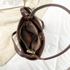(V5598) Bucket Bag Frosted Fleece Patchwork Fashion Shoulder Straddle Tote Bag