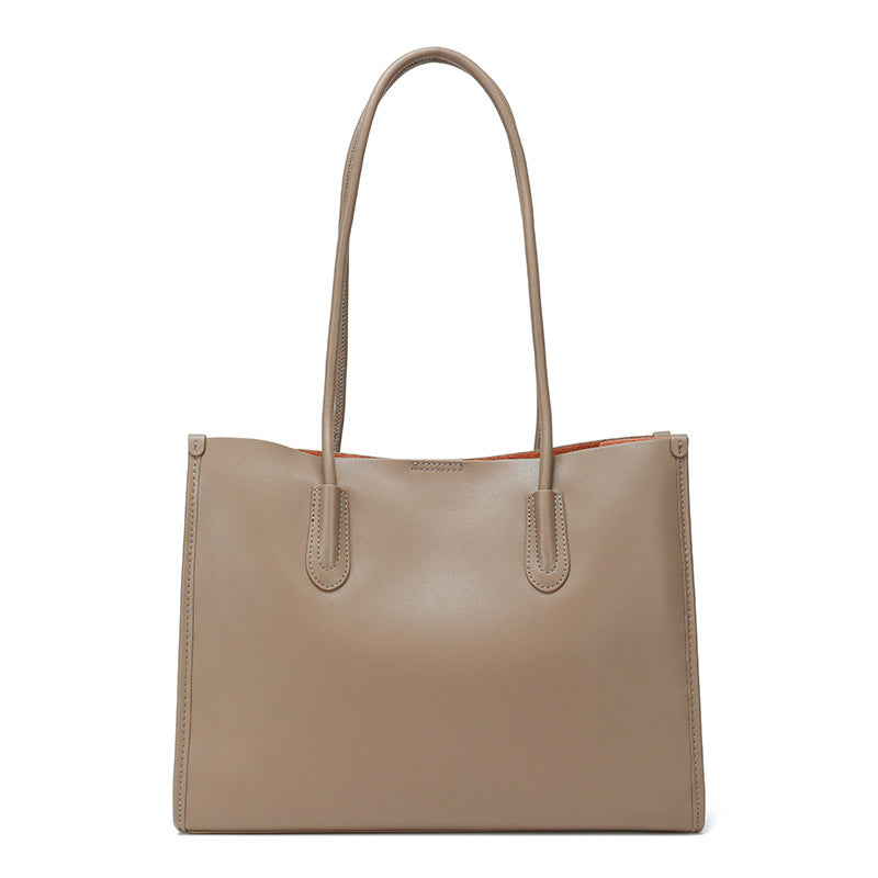 (V5607) Tote Bag Large Capacity Women's Leather Handbag Female Niche High-Grade Sense Everything Commuter Shoulder Bag