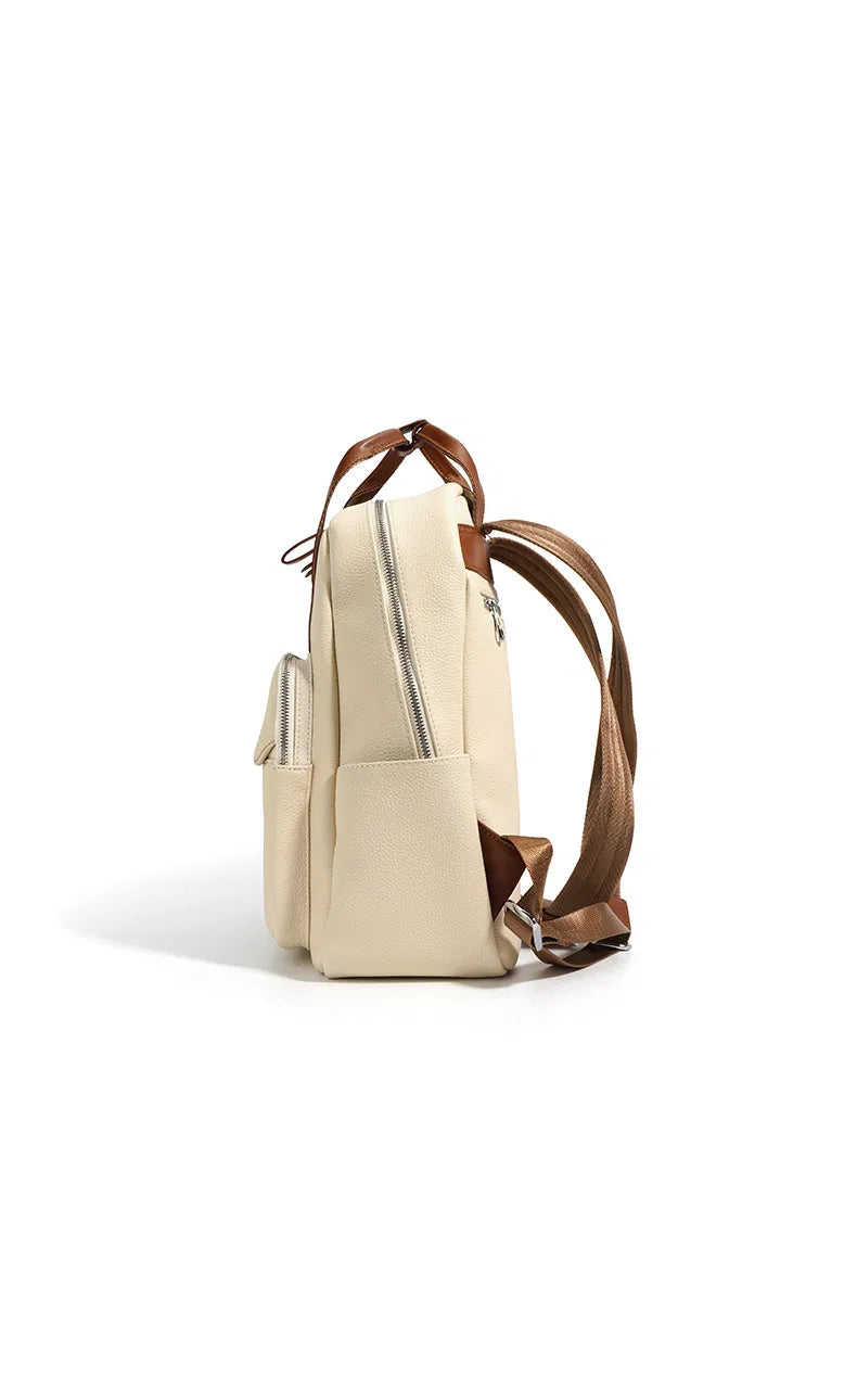 (V5702) Travel Short Luggage Cowhide Backpack Women's Large Capacity Travel Backpack Student Schoolbag Computer Bag Commuter Bag