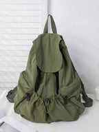 (V5707) Fashion Backpack Practical Large Capacity Drawstring Design Niche Casual Lightweight Men and Women Can Carry Washed Fabric Backpack