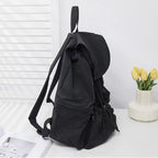 (V5707) Fashion Backpack Practical Large Capacity Drawstring Design Niche Casual Lightweight Men and Women Can Carry Washed Fabric Backpack