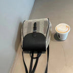 (V5712) Simple Contrast Color Casual Shoulder Bag a Variety of Back to School Commuting Backpack Front Can Be Opened Fanny Pack Chest Bag Wholesale