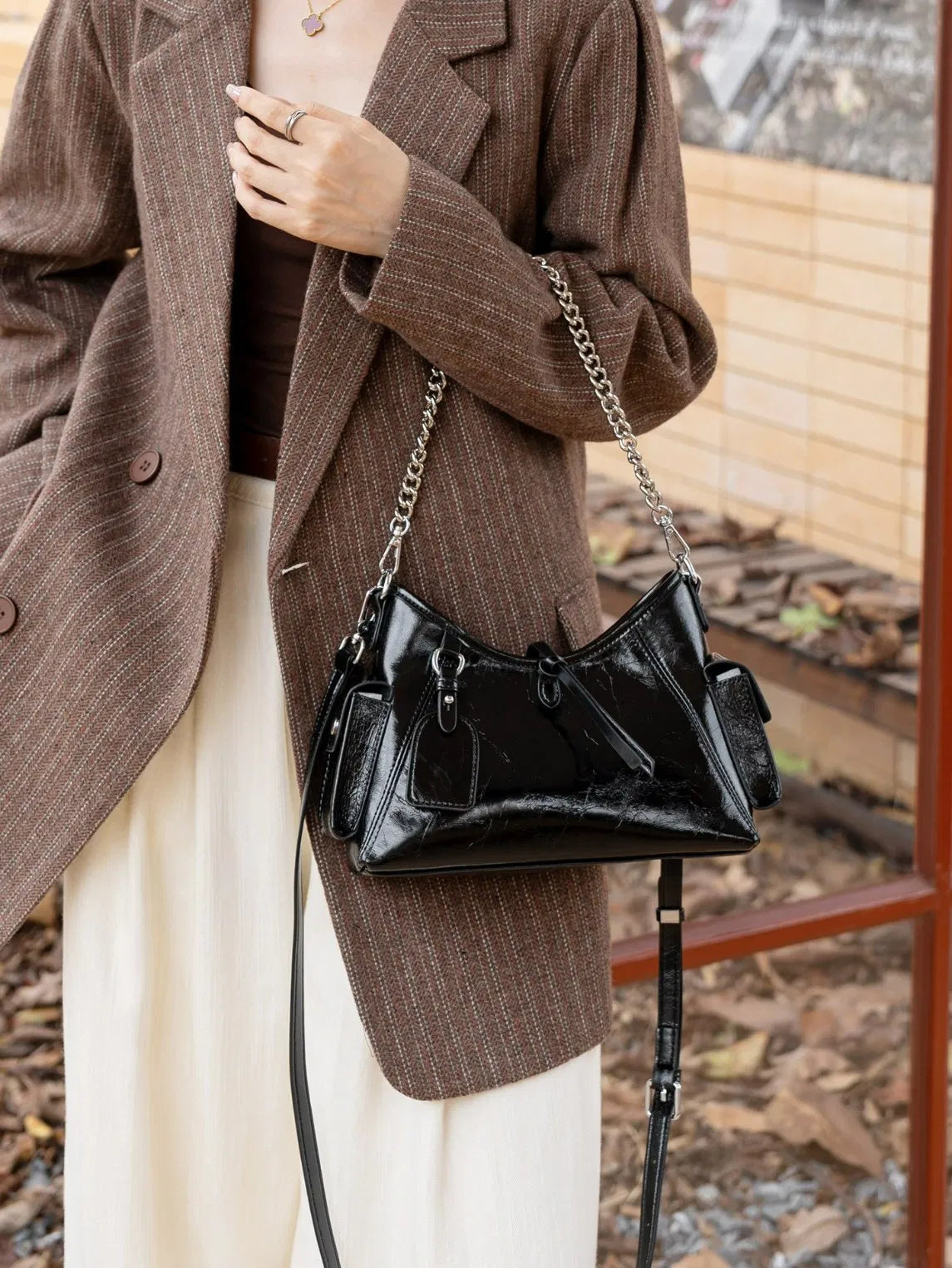 (V5719) Senior Sense Commuter Large Capacity Bag Ladies New Popular Cross-Body Bag Western Style Single Shoulder Tote Bag