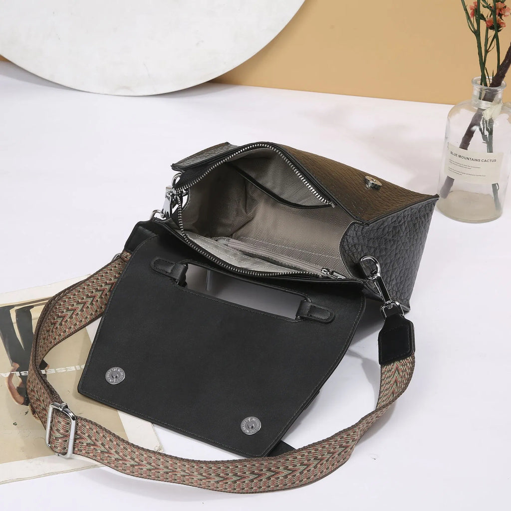 (V5726) First Layer Cowhide Women Single Shoulder Crossbody Simple Fashion Bag Girls Classic Shell Bag Multi-Layer Dumpling Bag